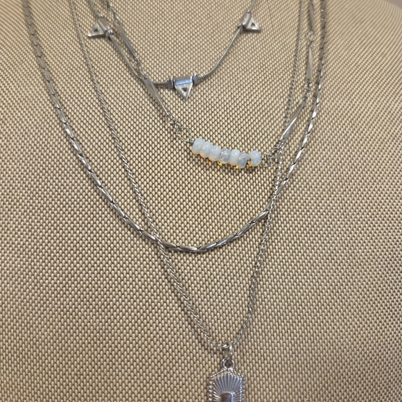 Elegant Silver Layered Necklace Set - Picture 2 of 3